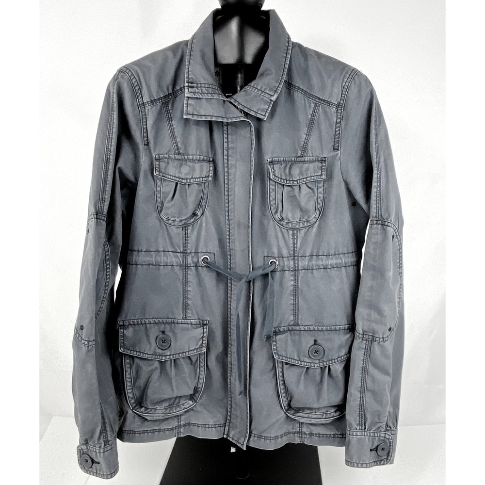 Aeropostale Cargo Jacket Women's L Cotton, Pockets Lined Floral Lining Grunge